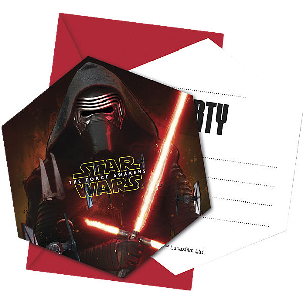 Einladungskarten mit Umschlägen Star Wars, 6 Stück