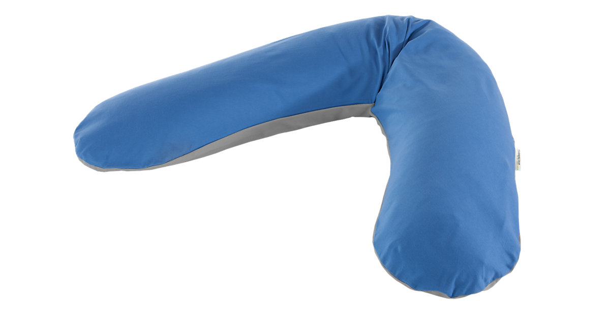 THERALINE · Stillkissen Original aus BIO-Baumwolle 190 cm inkl. Bezug, grau/mittelblau THERALINE · Stillkissen Original aus BIO-Baumwolle 190 cm inkl. Bezug, grau/mittelblau
