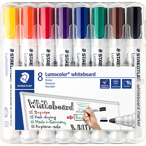Lumocolor® Whiteboard Marker 2 mm, 8 Farben in Aufstellköcher