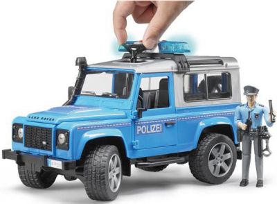 02597 Polizist BRUDER Land Rover Defender Station Wagon Polizeifahrzeug 