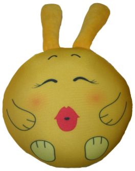 Игрушка подушка Заяц-смайлик с поцелуем В25, арт. 2860/ЖЛ-1/25