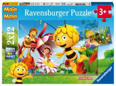 Image of 2er Set Puzzle, je 12 Teile, 26x18 cm, Biene Maja auf Blumewiese