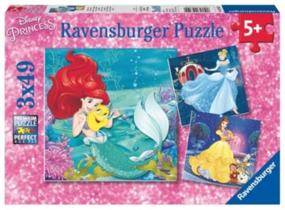 3 in 1  Disney Princess Puzzle 28,5x21,4 cm Kinderpuzzle Holzpuzzle Prinzessin 