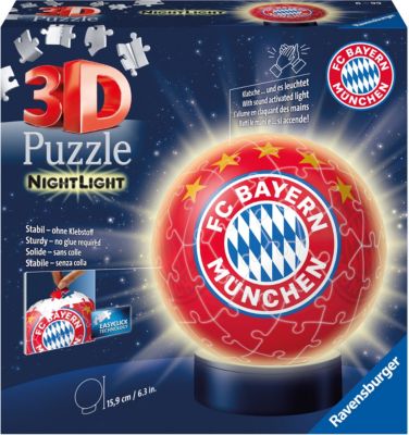 Ravensburger 3D Puzzle FC Bayern Munich Puzzle Ball Night light 72pcs 