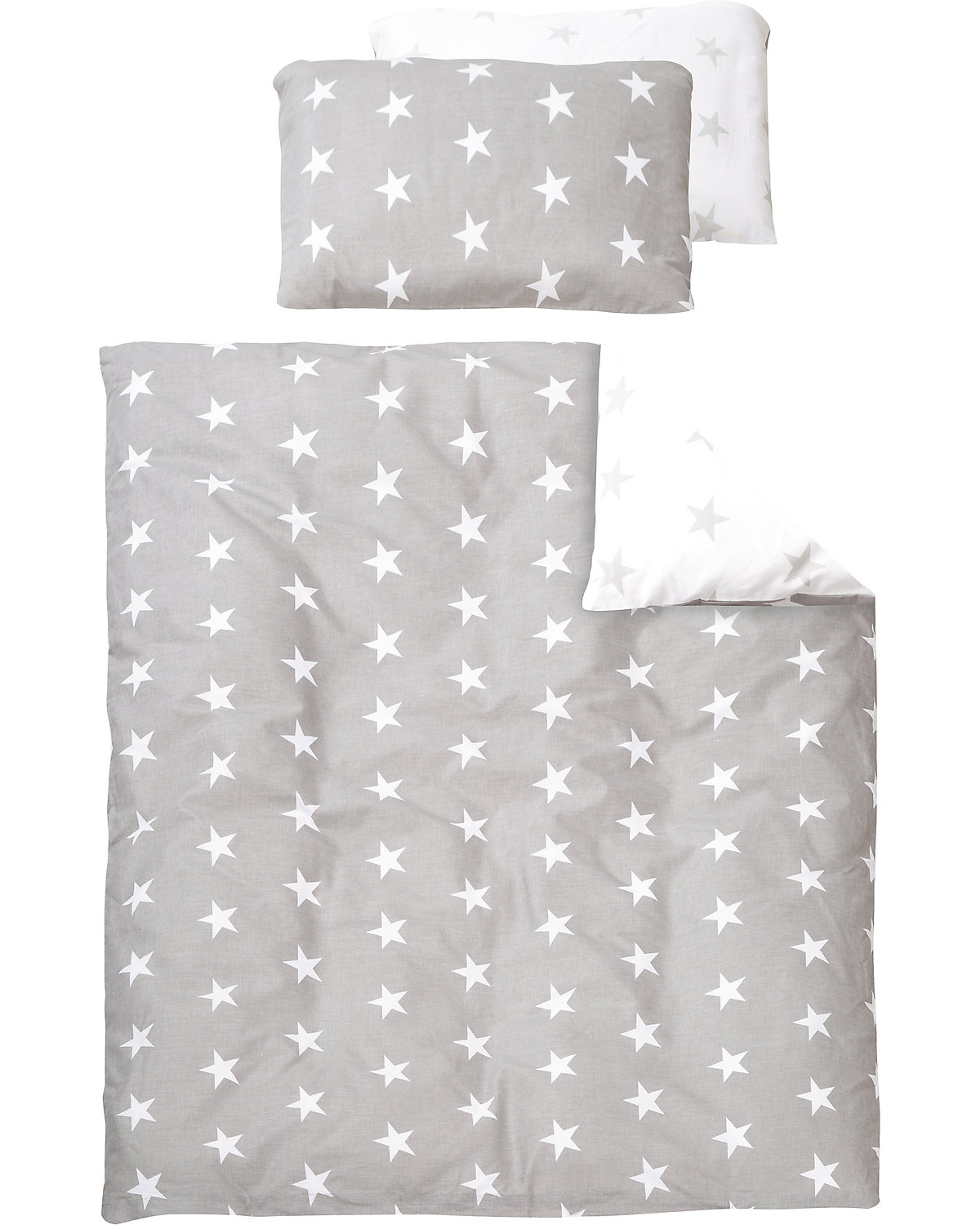 Roba Kinderbettwäsche Little Star Baumwolle grau 100 x 135 cm