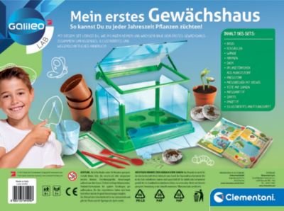 Clementoni Galileo Mein erstes Gewächshaus Pflanzkasten & Samen für Mini-Gärtner 