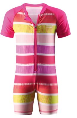 LÄSSIG Baby Schwimmanzug Mit UV-Schutz - Kurzarm Sunsuit Tiger Grey 62/68