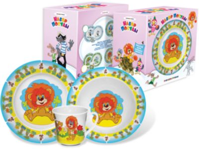 Набор посуды "Львенок" (фарфор, 3 предмета)