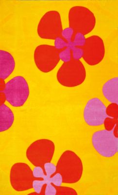 Оранжевый ковер "Цветы" 120 * 180 см