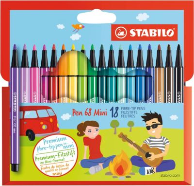 Фломастеры Stabilo "Pen mini", 18 цветов