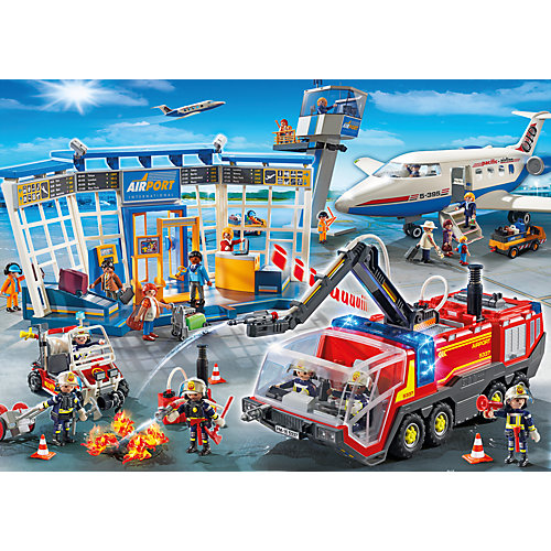 Конструктор Playmobil "Городской Аэропорт" Буксир самолета с наземной командой от PLAYMOBIL®