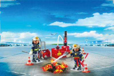 Конструктор Playmobil "Городской Аэропорт" Операция по тушению пожара с водяным насосом
