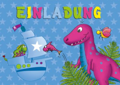 Einladungspostkarten Dinos, 8 St�ck