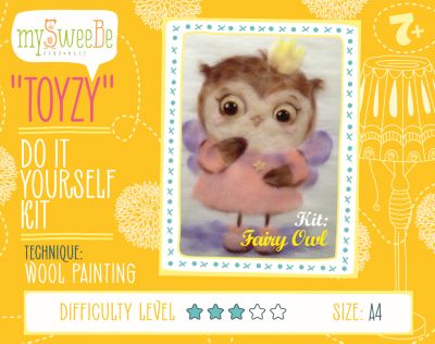 Набор для картин шерстью "Сова-фея"