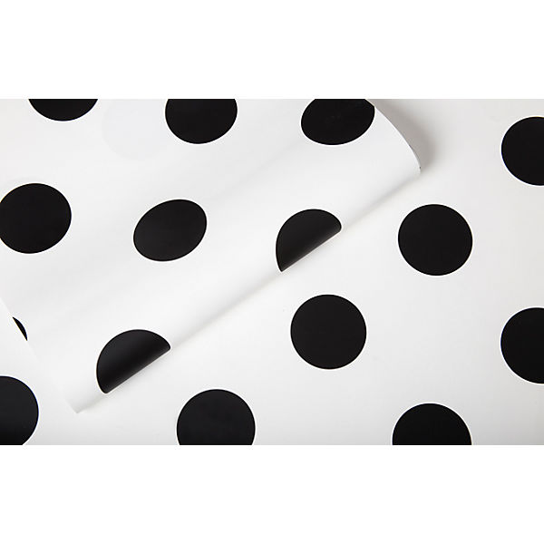 Tapete Punkte schwarz/weiß, 10 m x 53 cm