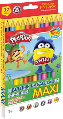 Цветные карандаши "Maxi" 12 цветов, Play-Doh