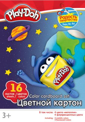 Цветной картон 16 цветов, Play-Doh