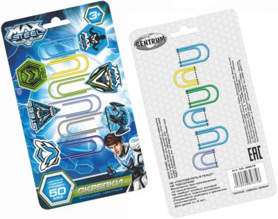 Скрепки-закладки "Max Steel" 6 шт
