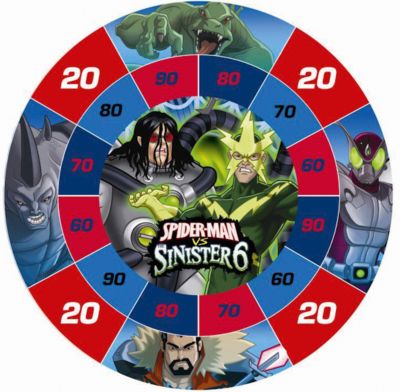 Набор для игры в Дартс (панель и 2 мяча на липучках), Человек-Паук