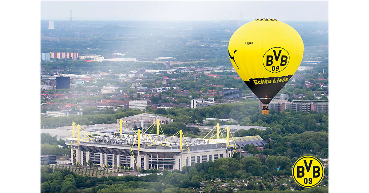 Wandbild BVB Signal Iduna Park Heißluftballon, Acryl, 150 x 100 cm mehrfarbig