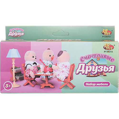Набор мебели для гостиной № 2, с аксессурами, Счастливые друзья, ABtoys от ABtoys