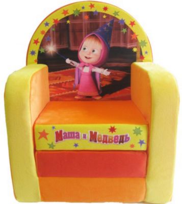 Оранжевое раскладывающееся кресло-игрушка "Маша и Медведь"