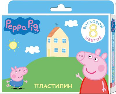 Восковой пластилин "Свинка Пеппа", 8 цветов