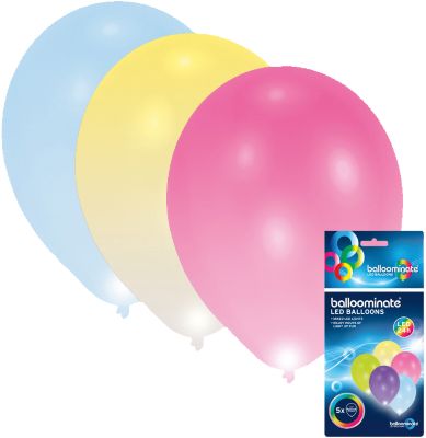 Image of LED Luftballons, 5 Stück mehrfarbig