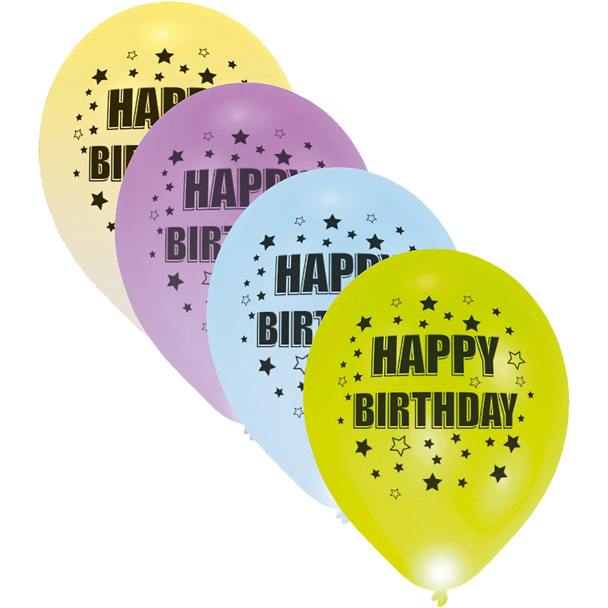 Amscan LED Luftballons Happy Birthday 4 Stück