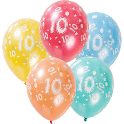 Zahlenluftballon 10, 5 Stück