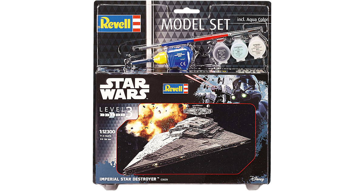 Image of Model Set Imperial Star Destroyer, Revell Modellbausatz Star Wars mit Basiszubehör im Maßstab 1:12300, 21 Teile, 13 cm