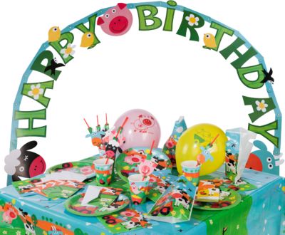 Partyset Farm Fun, 68-tlg. gr�n
