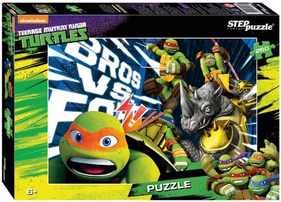 Пазл "Черепашки Ниндзя", 260 деталей, Step Puzzle