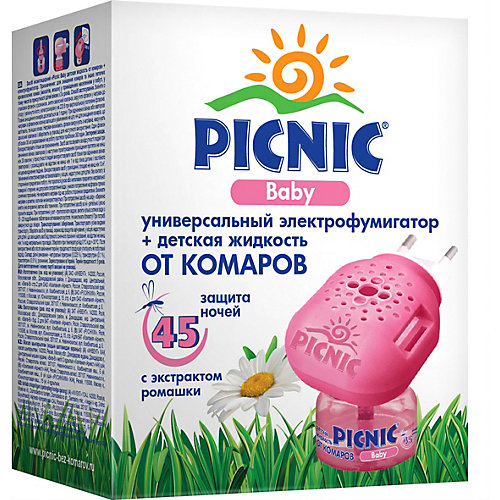 Электрофумигатор Picnic Baby c жидкостью от комаров 45 ночей, 30 мл