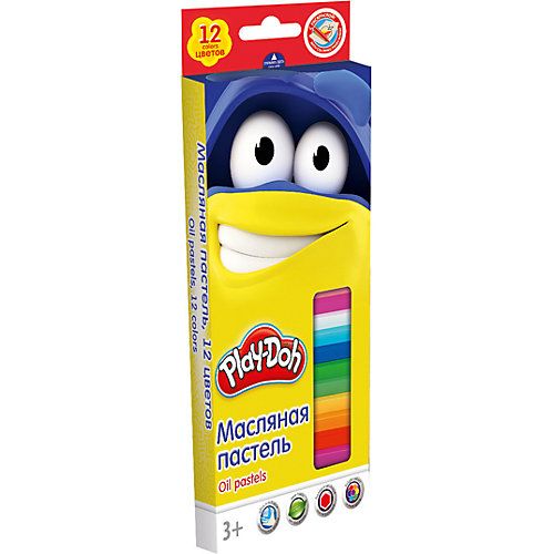 Масляная пастель (12 цветов) + 2 раскраски, Play-Doh от Академия групп