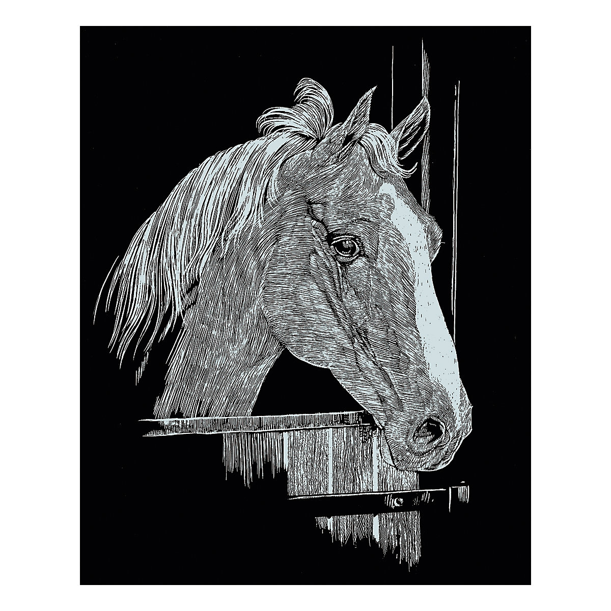 MAMMUT Spiel und Geschenk Kratzbild Mini Silber Pferd
