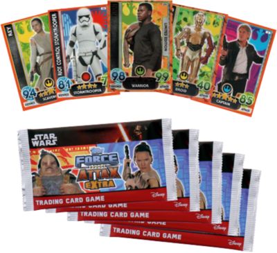 Star Wars Force Attax Wertvolle Karten Star Wars Force Attax EXTRA Booster 10er Bundle (50 Karten), Star Wars