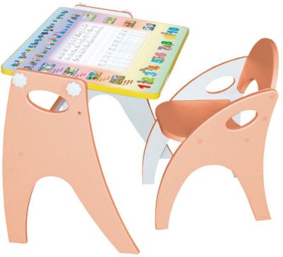 Набор мебели "Буквы-цифры", персиковый