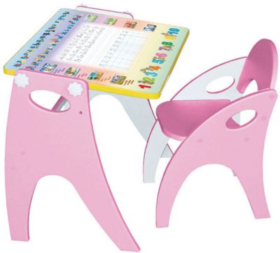 Набор мебели "Буквы-цифры", розовый