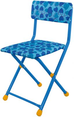 Детский складной стул "Сердечки", голубой