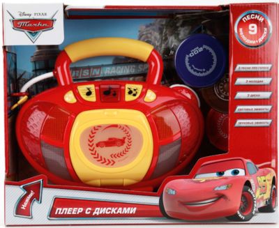 Плеер с дисками "3 песни, 3 диска", со светом и звуком, Тачки, Умка