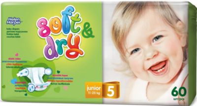 Подгузники Soft & Dry junior Helen Harper 11-25кг., 60 шт.