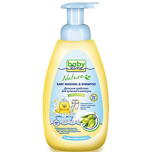 Средство для купания и шампунь BabyLine Nature с маслом оливы 500 мл. от Babyline