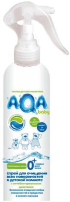 Антибактериальный спрей AQA baby для очищения поверхностей в детской комнате, 300 мл