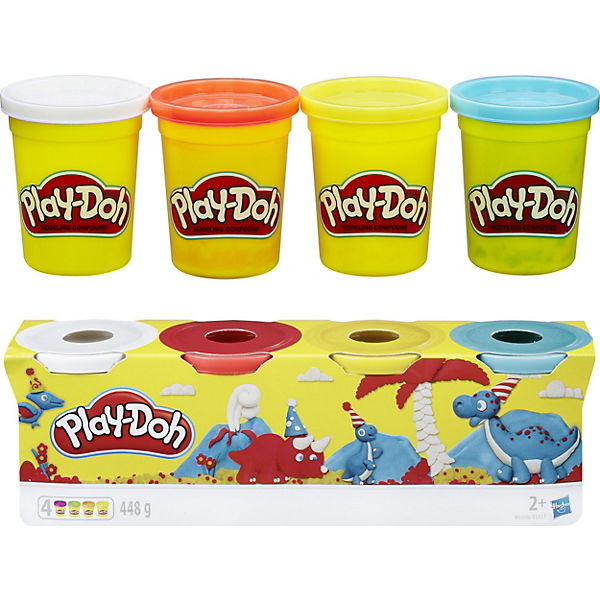 Play-Doh 4er-Pack Grundfarben, 112g-Dosen