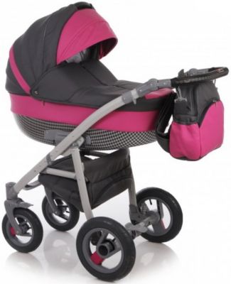 Коляска 2 в 1 Ifratti SPORT, т.фуксия/т.серый