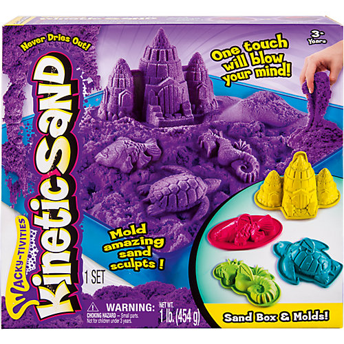 Песок для лепки Kinetic sand, 454 гр, лоток, 4 формочки от Kinetic sand