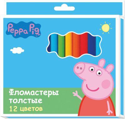Фломастеры 12 цв., Свинка Пеппа