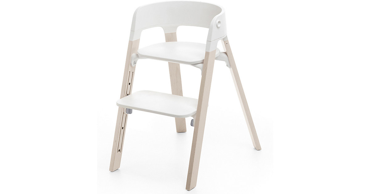 Stokke · Steps™ Hochstuhl, Sitz white inkl. Beine Buchenholz, white wash Stokke · Steps™ Hochstuhl, Sitz white inkl. Beine Buchenholz, white wash