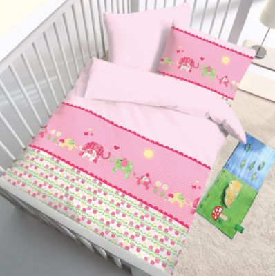 Wende Kinderbettwäsche Elefant, Biber, 100 x 135 cm, Dobnig myToys